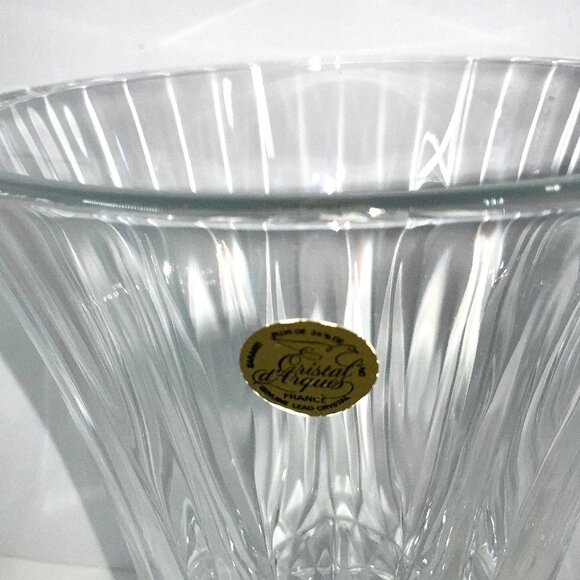 French Cristal D'Arques Diamond Cut Lead Crystal Vase Fontenay Collection MCM - Picture 2 of 12